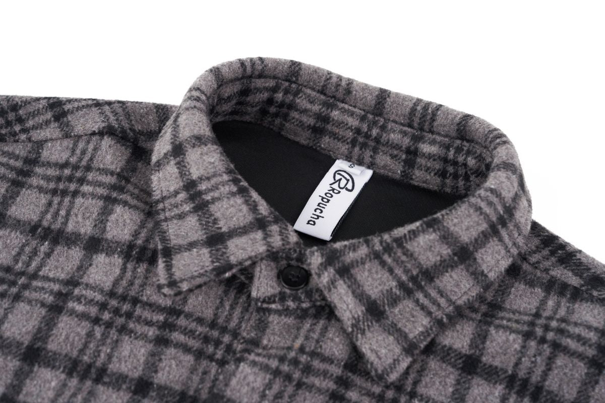 Woolen Thick Plaid Shirt Jacket