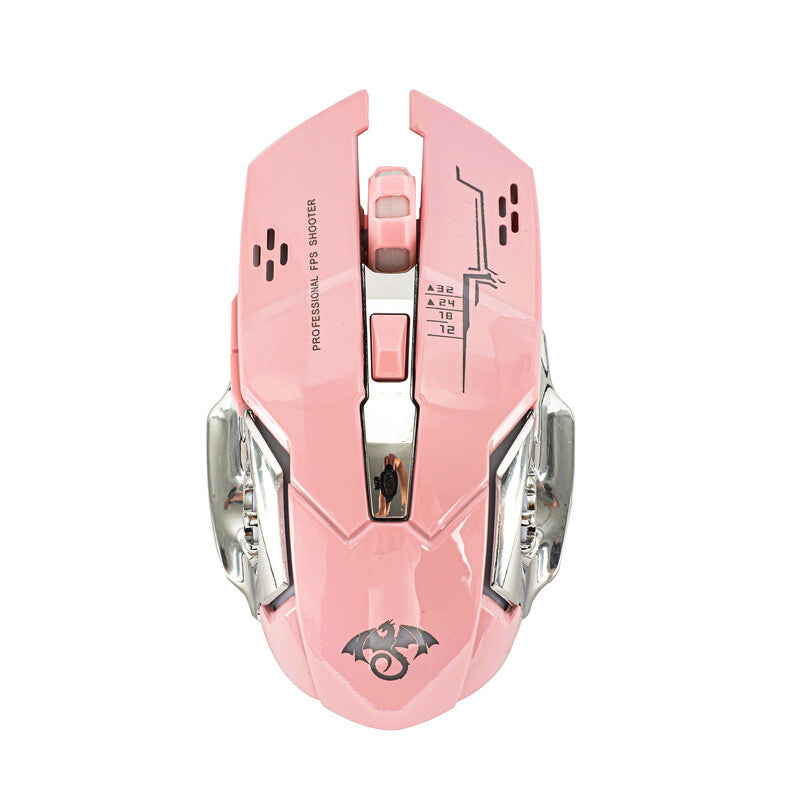 Ergonomic Wired Pink Gaming Mouse