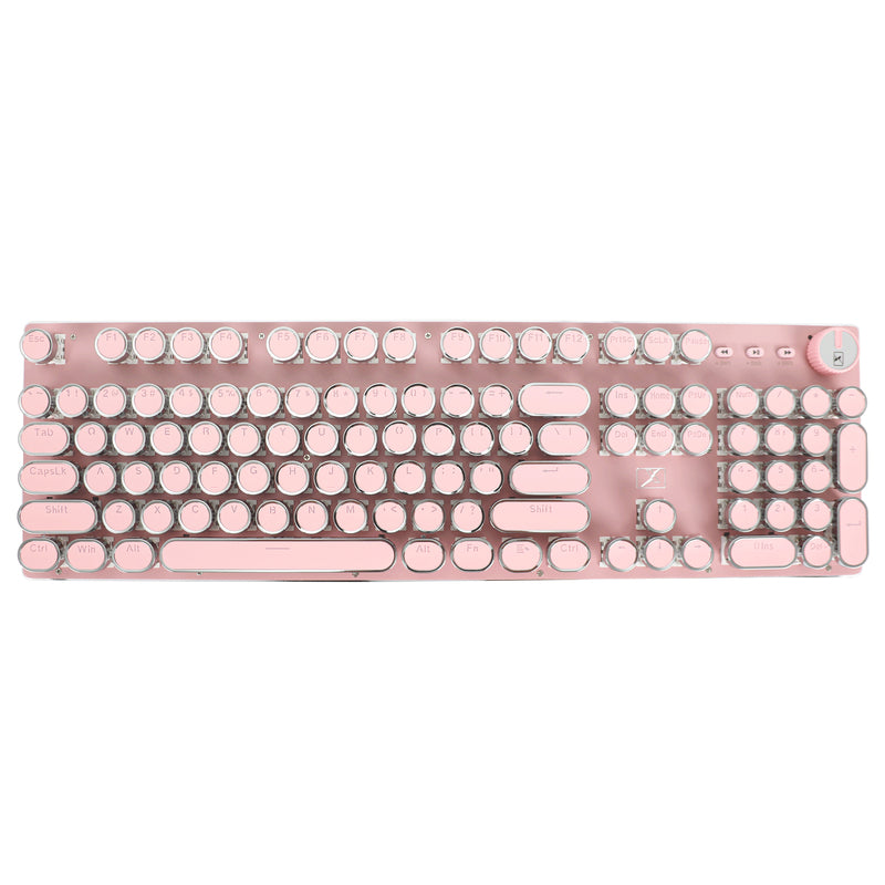 Punk Round Keycap Pink Gaming Mechanical Keyboard