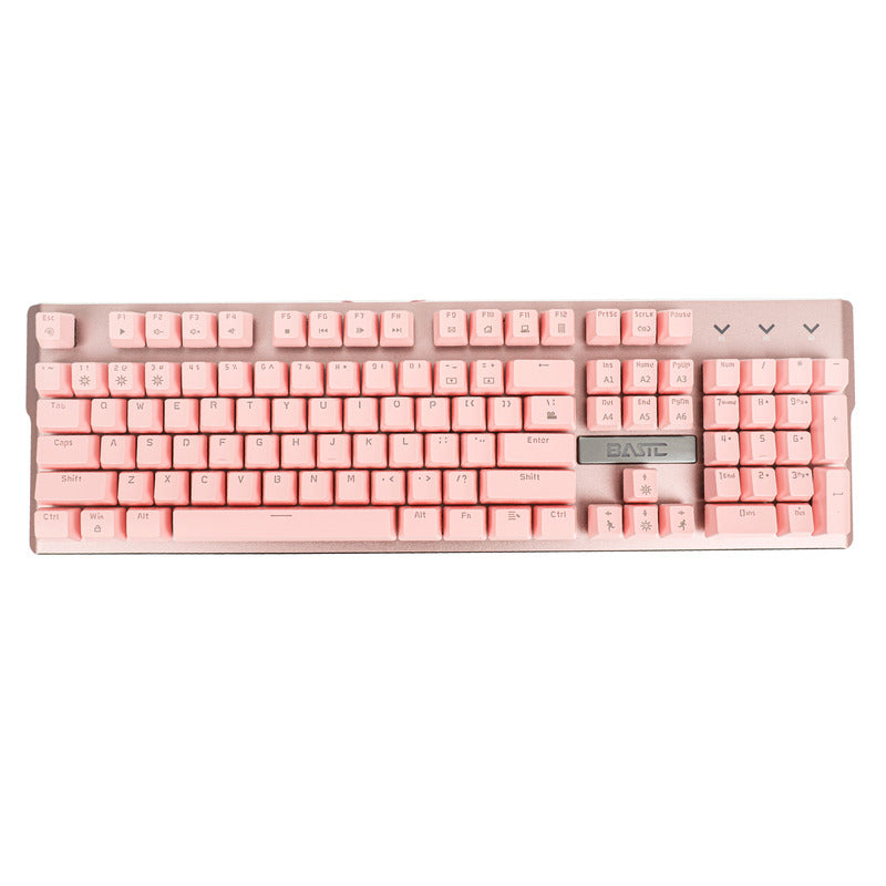 104-Key Wired Pink Gaming Keyboard